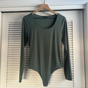 Express Olive Long Sleeve Bodysuit